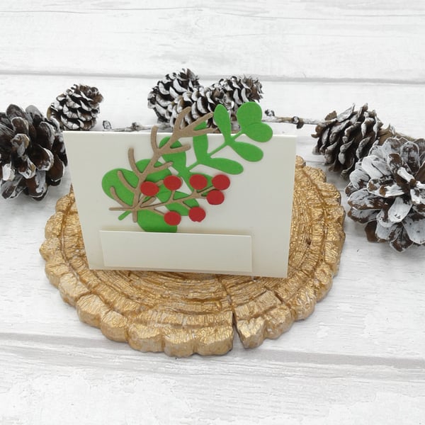 Christmas place settings. 10 ivory Christmas place cards. Winter weddings.