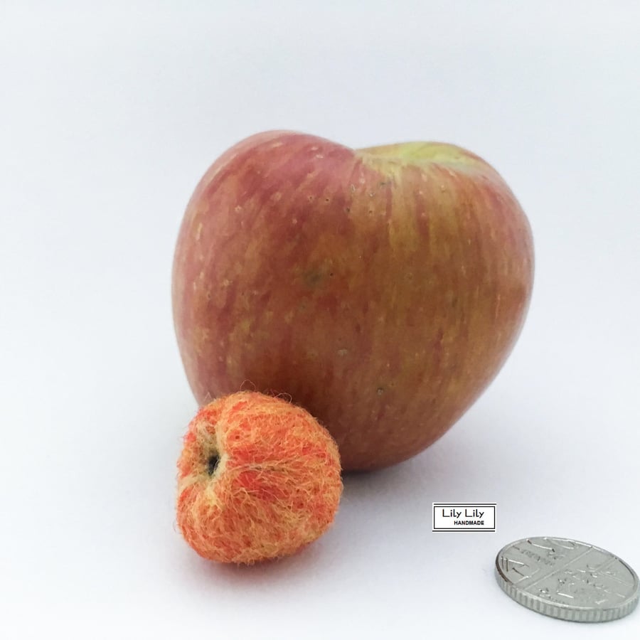 Miniature woolly apple, needle felted by Lily Lily Handmade