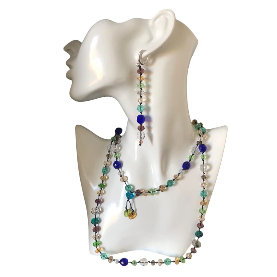 Colourful Crystals Beaded Necklace