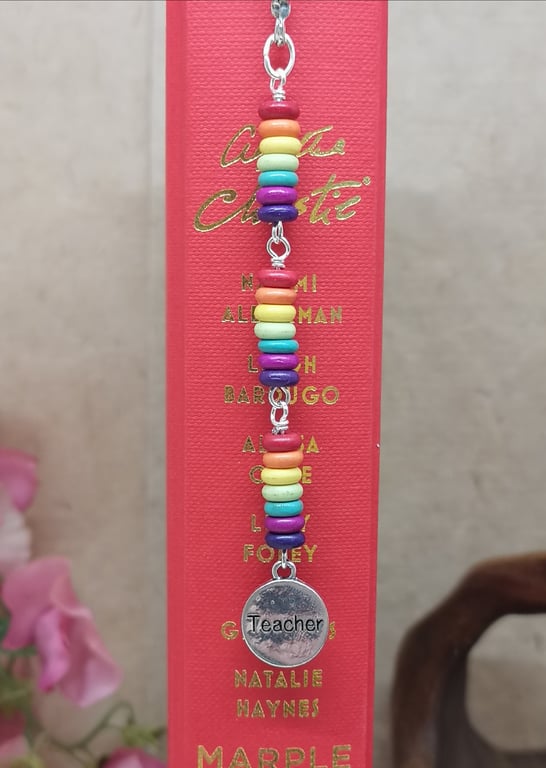 Rainbow teacher bookmark, teacher gift, end of year teacher gift