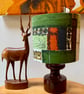 MID CENTURY MODERN Red Green Geometric 50s Vintage Fabric Lampshade option  - Image 1