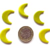 Pack of 5 bigger yellow New Moons made with Bullseye 90coe glass