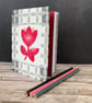 Handbound A6 'Spring Tulips' 1950's Vintage Barkcloth Fabric Sketchbook Journal - Image 3