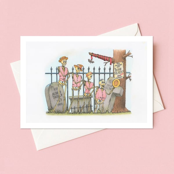 Skeleton Barbershop Quartet Greeting Card: A Fun Alternative Birthday Card (503)