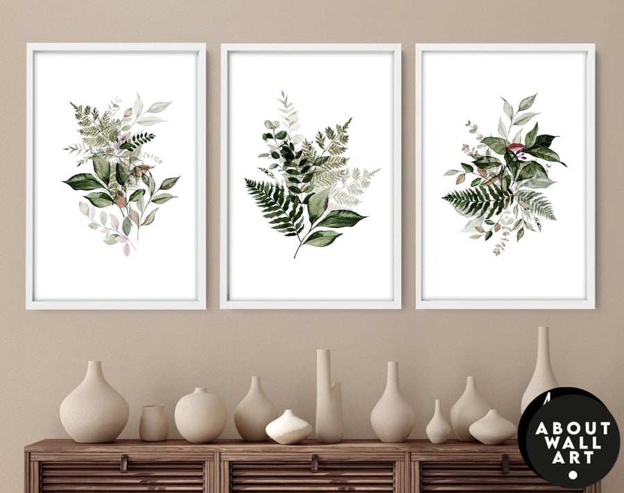 Botanical Illustration art prints, Greenery home decor gift, tropical wall art s