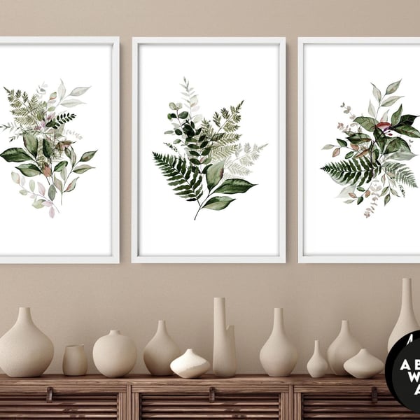 Botanical Illustration art prints, Greenery home decor gift, tropical wall art s