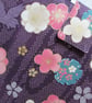 A5 Reusable Notebook Cover - Japanese Cranes and Flowers on Plum - Image 3