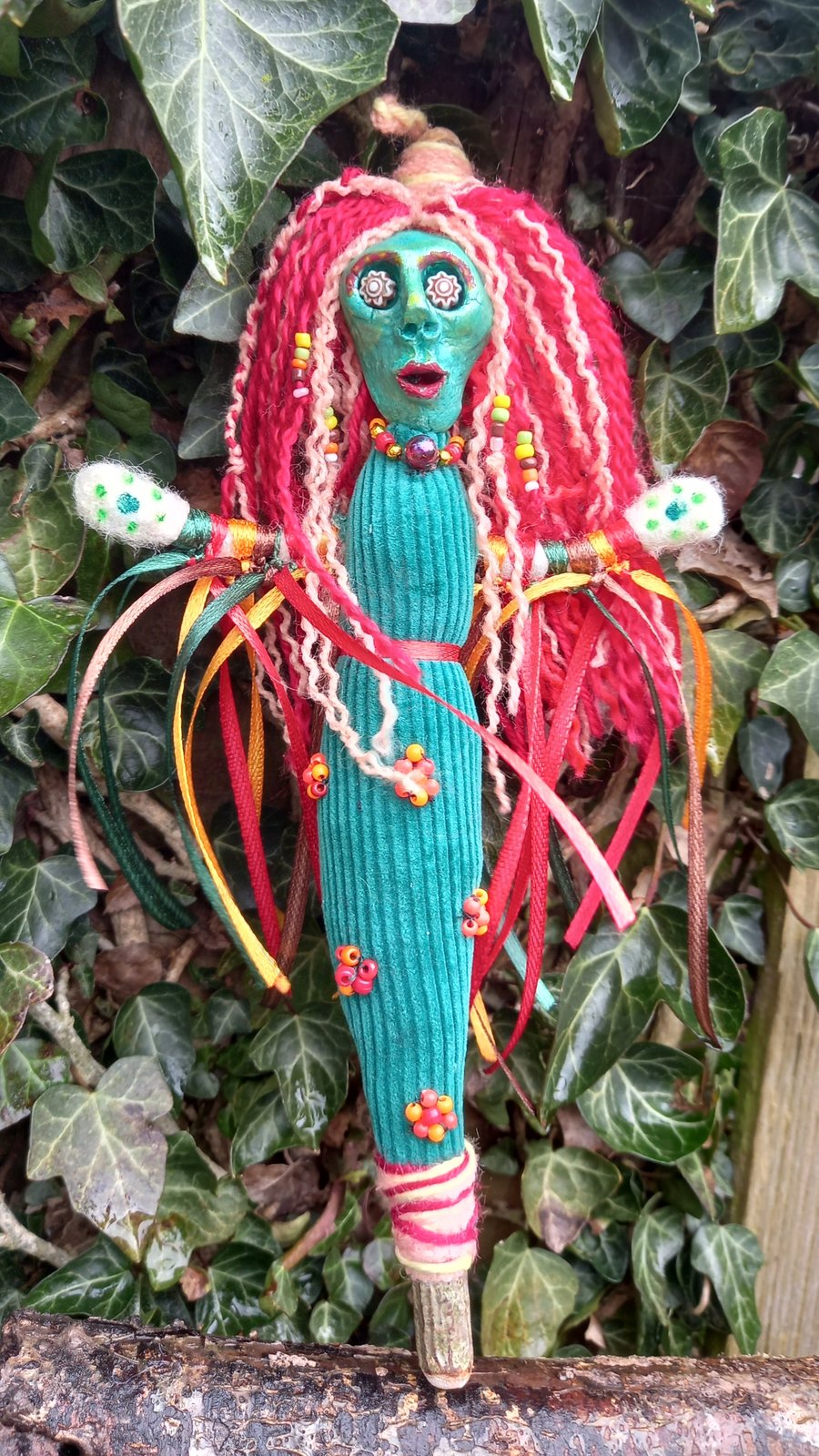 Spirit Doll Shaman Rowan Tree and Carnelian: Inspiration, Creativity, Vitality
