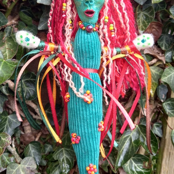 Spirit Doll Shaman Rowan Tree and Carnelian: Inspiration, Creativity, Vitality