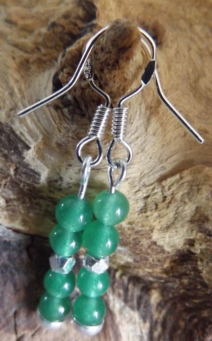 Green quartzite dangle earrings