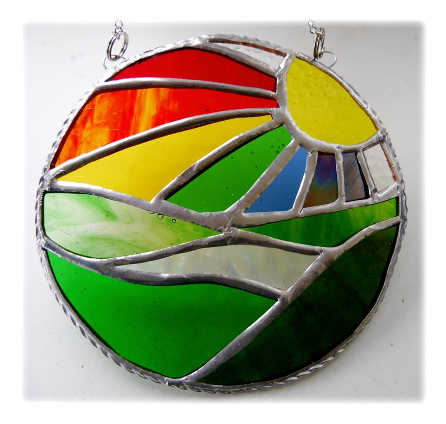 New Day Stained Glass Suncatcher Handmade Rainbow Ring 015