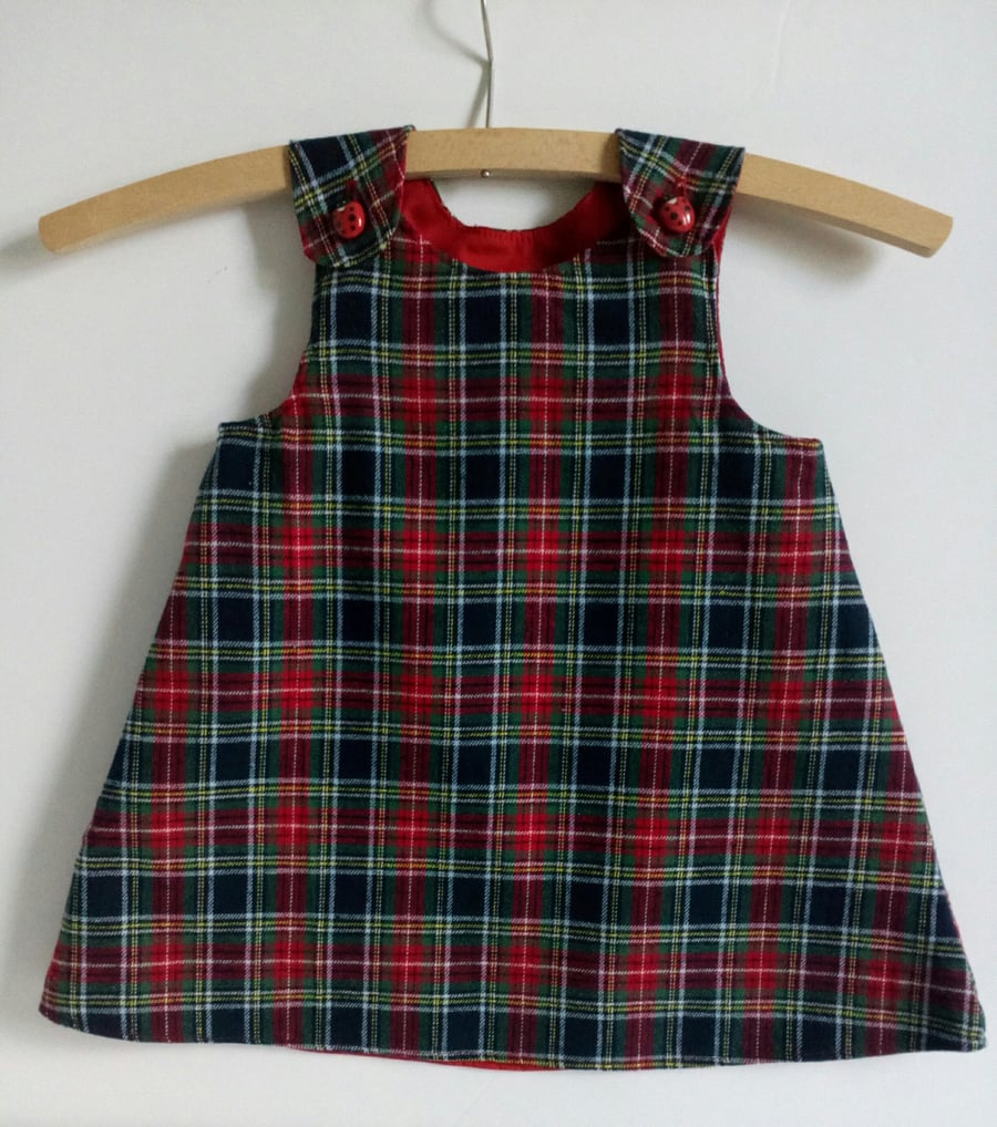 18-24 months, Tartan,  brushed cotton, A line dress, pinafore, dress, 