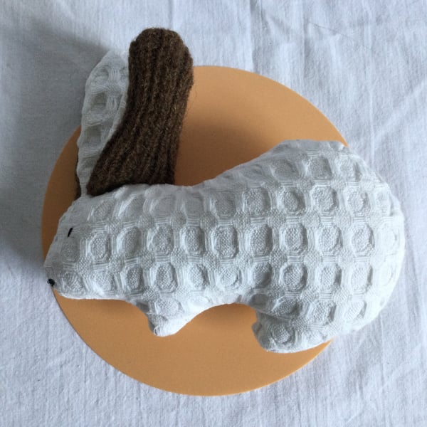 Small cotton rabbit. Rabbit plushy. Small gift for rabbit lover.