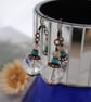 Turquoise crystal copper earrings - Image 2