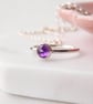Amethyst Silver Ring, February Birthstone Jewellery, Sterling Silver Purple Ring
