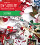 Slow stitching kit - Christmas theme. Fabric remnants, fabric bundle - Image 1