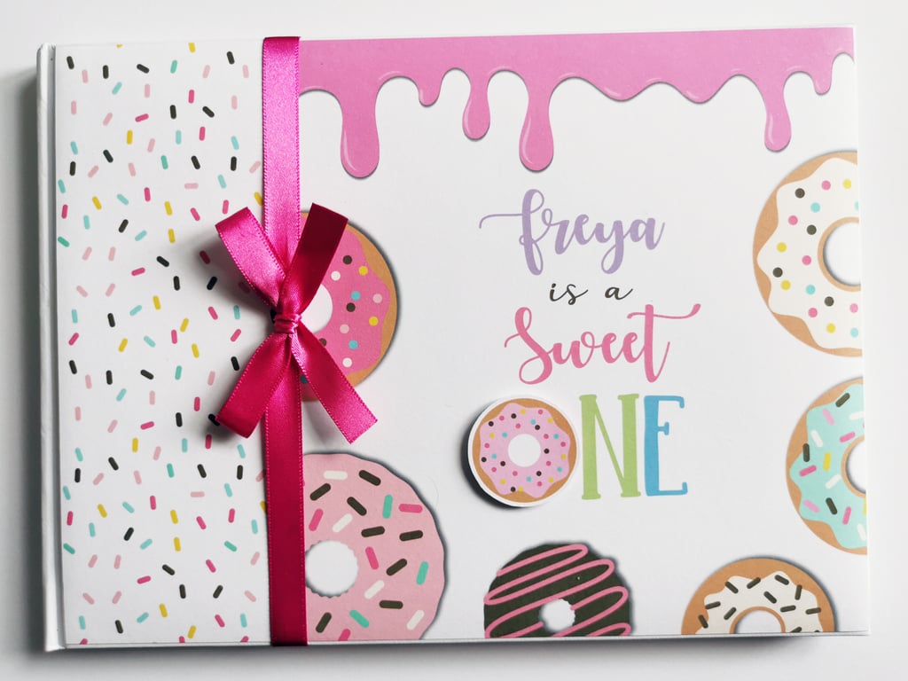 Donut Birthday Guest book, Donuts party guest book, gift