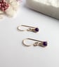 AMETHYST Dainty Wire Wrapped Earrings Sterling Silver February Birthstone - Image 4