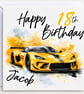 Personalised Birthday Card for Him - Racing Car Birthday Card - Sports Car Card - Image 3