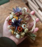 Mini dried flower blue, yellow and red wreath - Image 3