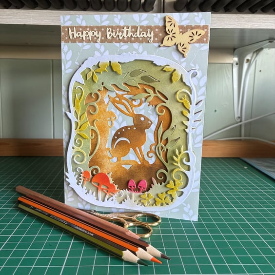 Handmade 3D Hare Card