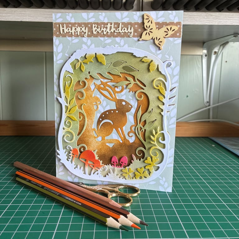 Handmade 3D Hare Card
