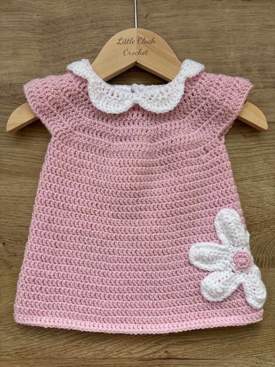 A line flower dress - pink 1-2 years