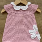A line flower dress - pink 1-2 years