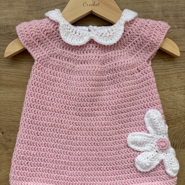A line flower dress - pink 1-2 years