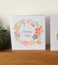 Pink, Purple & Orange Floral Design Birthday Card - Image 1