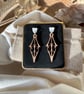 Enchanted Elven Filigree Walnut Wood Earrings - Image 4