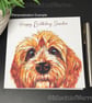 Apricot Cockapoo Card; Birthday, Blank or Personalised for any occasion - Image 3