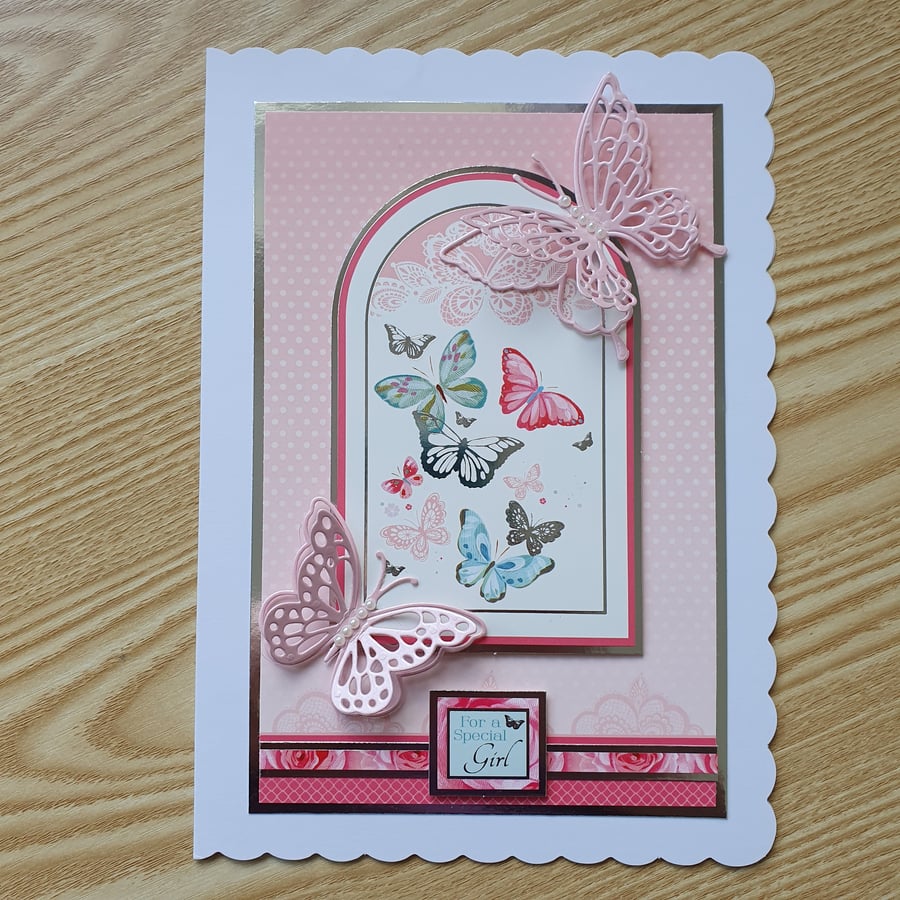 A butterfly birthday card for a little girl