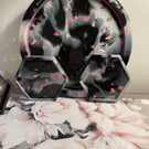 Handmade Coasters & Serving Dish in Classic Marble and Pink 