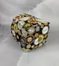 Clocks fabric basket, Steampunk storage bin, 2 options, Handmade - Image 9