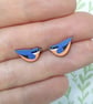 Nuthatch Earrings, Wooden Bird Studs, Silver Plated or Sterling Silver Backs - Image 2