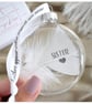 Sister Memorial Round Feather Bauble, In Memory of Sister, Round Glass Christmas - Image 2