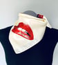 Rocky Horror Picture Show Inspired Scarf. Satin Silk Square with Red Lips Print