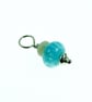 Blue Shimmer Glass Bead Pendant, Sterling Silver with Quartz - Chain is Optional - Image 7