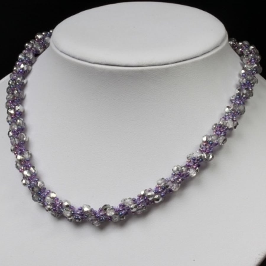 Amethyst and Silver Spiral Necklace