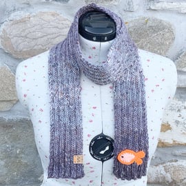 Child’s Scarf. Short Scarf For Adults. Knitted Scarf. Woollen Scarf. Goldfish.