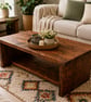Handmade Rustic Solid Wood Coffee Table Length 90cm