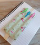 Pretty floral pen holder bookmark elasticated A5 size 