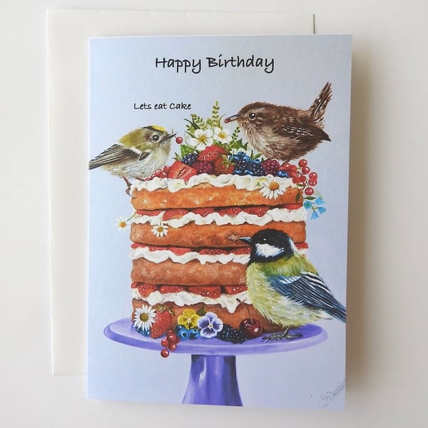 Birthday Card 5" x 7". Lets eat cake.