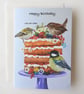 Birthday Card 5" x 7". Lets eat cake.