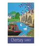 Chertsey Surrey travel poster print by Susie West