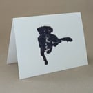 Black dog card, handmade blank inside card for a dog lover