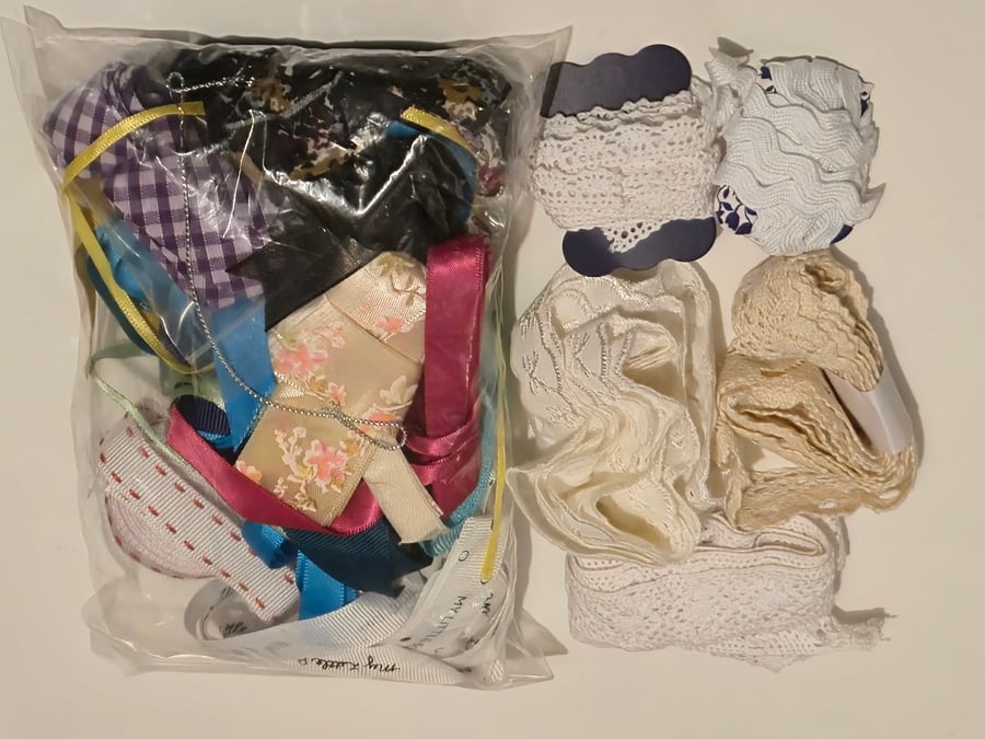 Job lot lace trims and ribbons