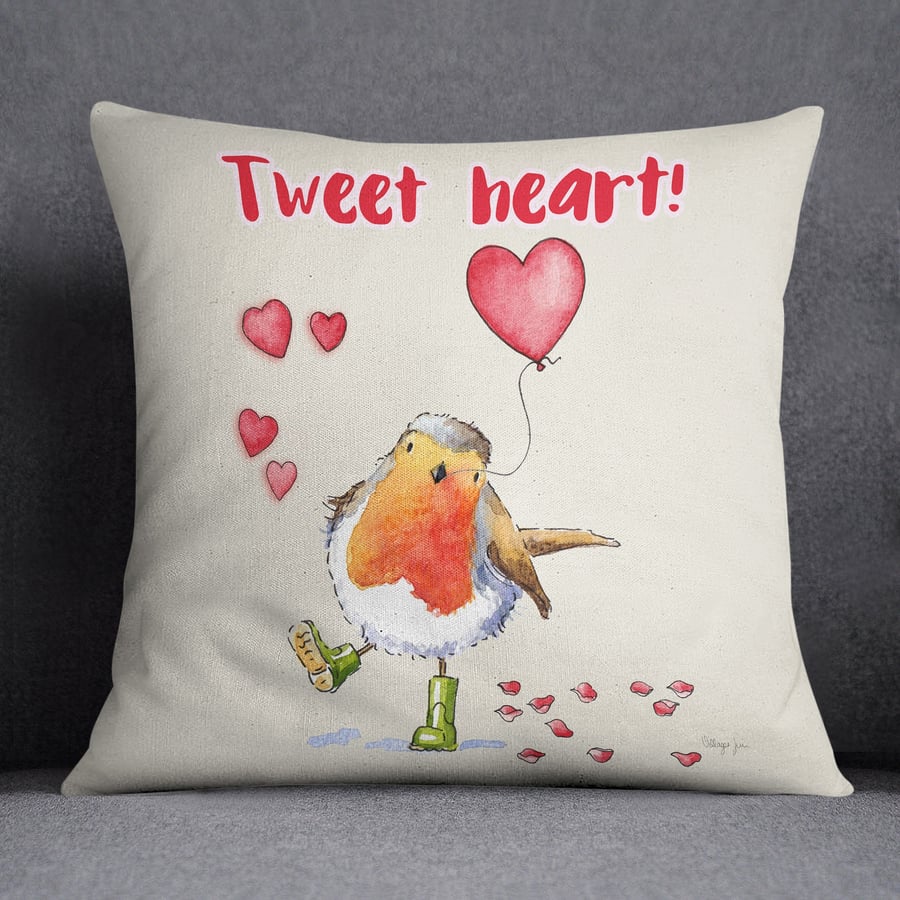 Tweet Heart Valentine's Cushion