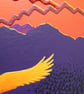Mountain Sunset Original Painting - acrylic abstract landscape canvas art - Image 5